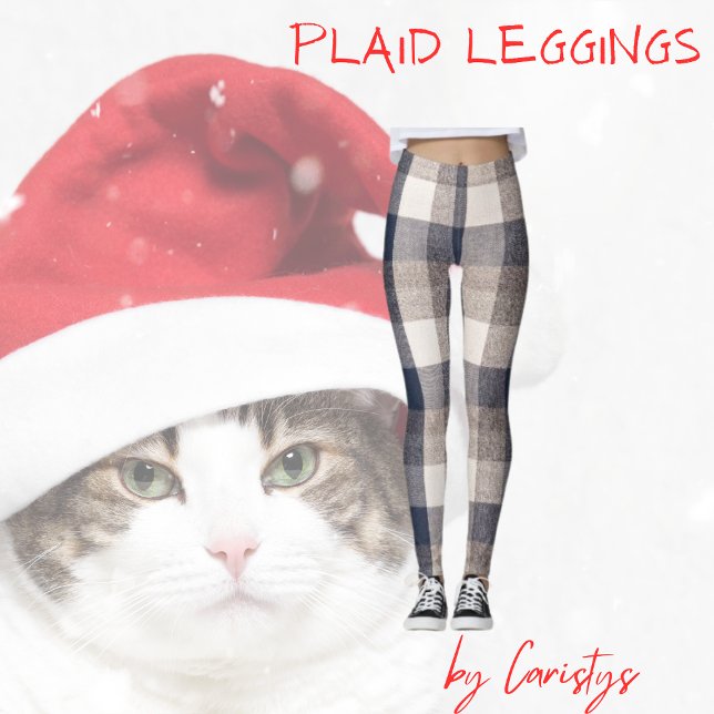 Plaid Black, Brown, Ivory Leggings (Creator Uploaded)