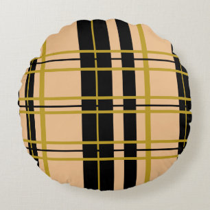 Plaid Black Gold Rose Striped Body Pillow