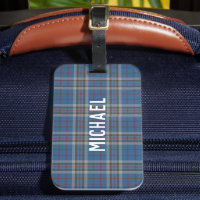 Plaid Blue Grey Checkered Custom Thompson Tartan