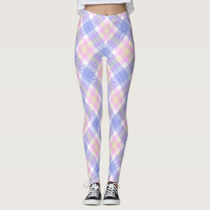 Plaid Blue Pink Yellow Leggings