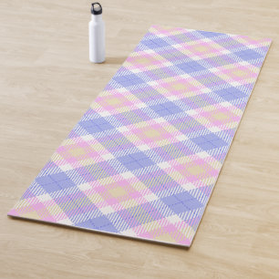 Plaid Blue Pink Yellow Yoga Mat