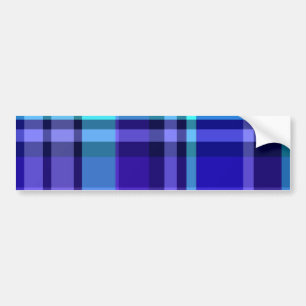Plaid Blue Purple Bumper Sticker