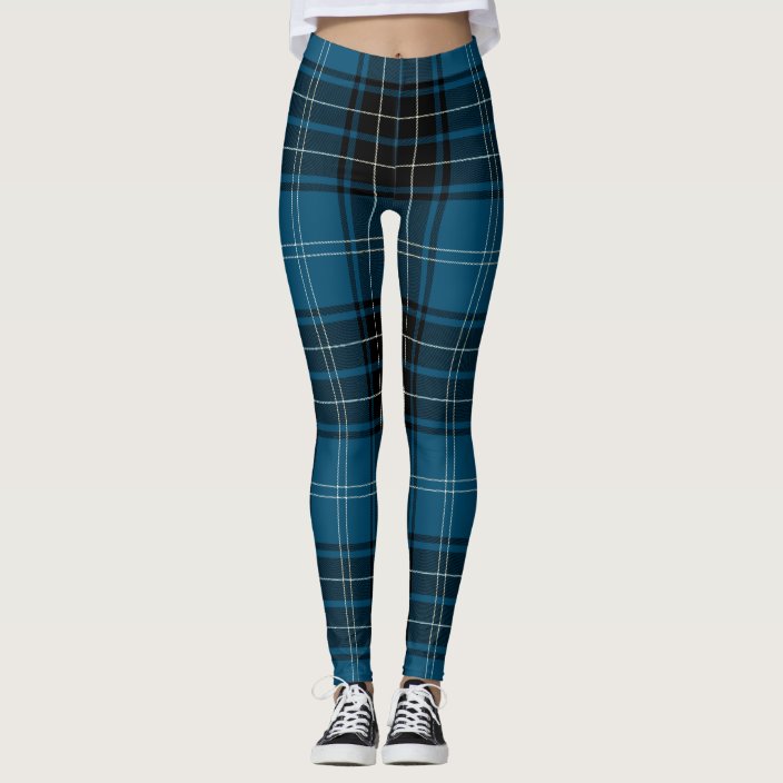 Plaid blue tartan leggings | Zazzle.co.uk