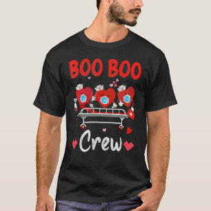 Plaid Boo Boo Crew Valentine's Day Heart Nurse Wea T-Shirt