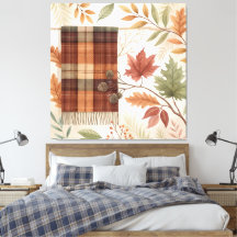 Plaid Botanical Fall Wall Art