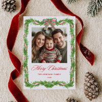 Plaid Bow Greenery Frame Photo