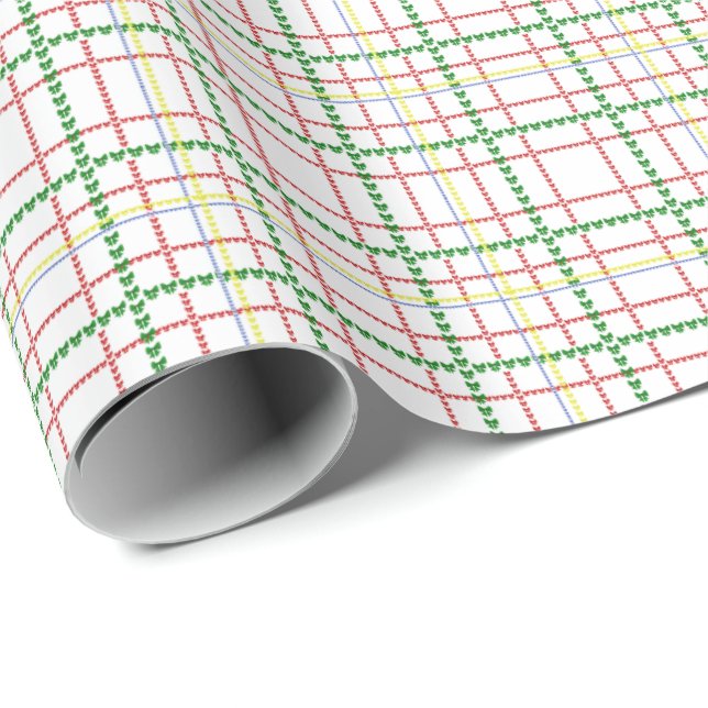 Plaid Bows Wrapping Paper (Roll Corner)