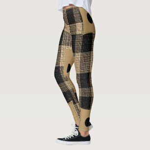 Plaid Brown & Black Leggings 