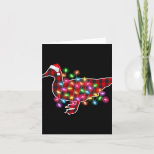 Plaid Buffalo Duck Christmas Pajamas Xmas Lights F Card