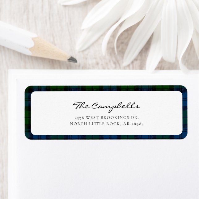 Plaid Campbell Military Tartan Return Address (Insitu)