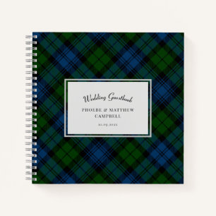 Plaid Campbell Military Tartan Wedding Guestbook Notebook