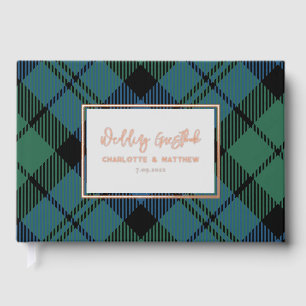 Plaid Campbell Rose Gold Foil Wedding Tartan Guest Book