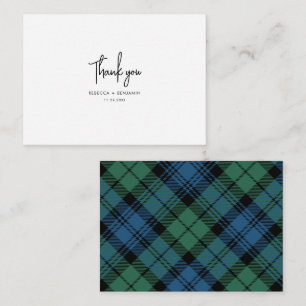 Plaid Campbell Rustic Wedding Tartan Thank You Card