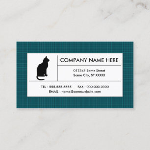 plaid cat business card
