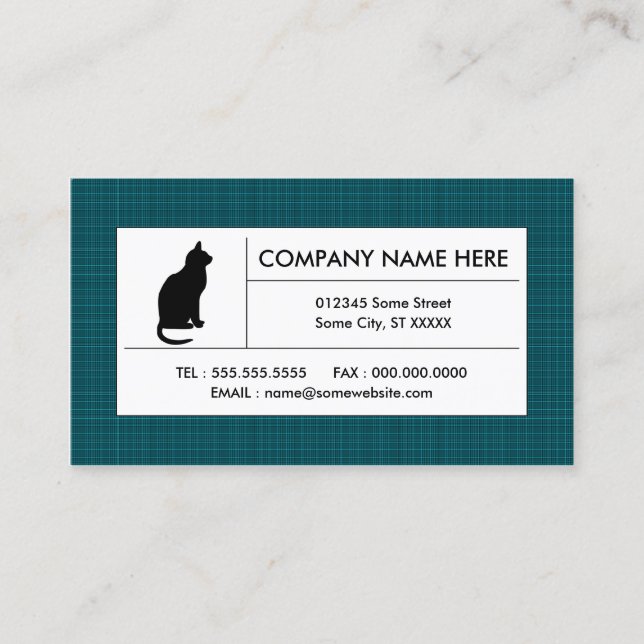 plaid cat business card (Front)