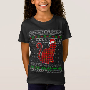 Plaid Cat Ugly Christmas Sweater Pajama Matching F