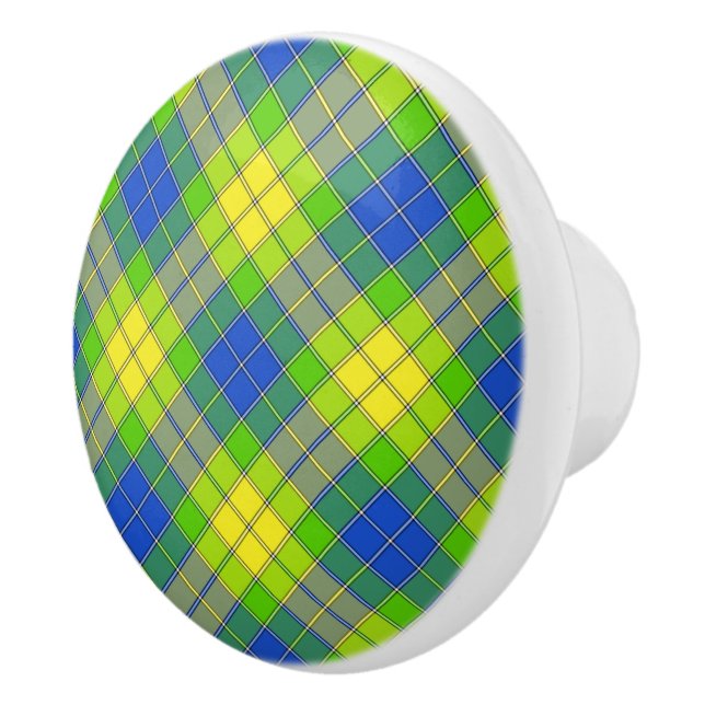 Plaid Ceramic Knob (Right)