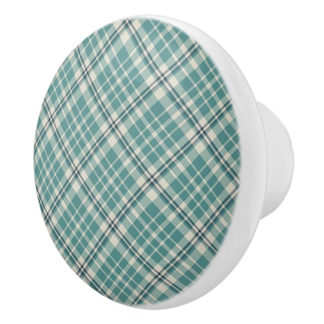 Plaid Ceramic Knob (Right)