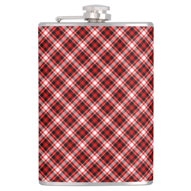 Plaid Checks Fabric Texture Pattern-68767 Hip Flask (Front)
