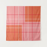 Plaid Chequered Fabric Pattern in pink,  pale oran