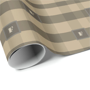 Plaid Chequered Monogram Brown Beige Tan Wrapping Paper