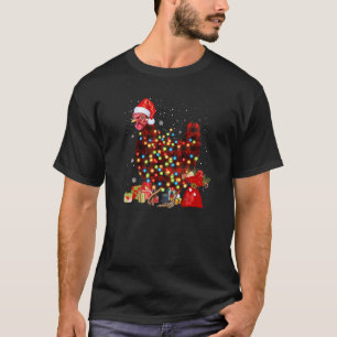 Plaid Chicken Santa Hat Lights Buffalo Pyjamas Chr T-Shirt
