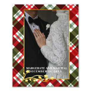 Plaid Christmas 1 Photo Married and Merry poster