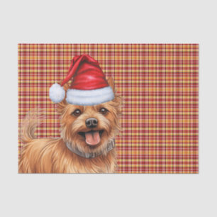 Plaid Christmas Australian Terrier Dog Holiday Tissue Paper