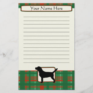 Plaid Christmas Beagle Stationery