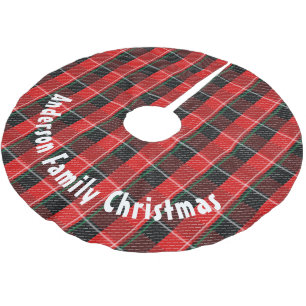 Plaid Christmas Brushed Polyester Tree Skirt