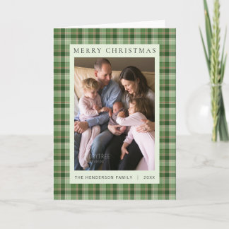 Plaid Christmas Card with Photo