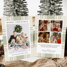 Plaid Christmas Card with Photo Holiday Card
