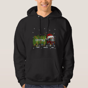 Plaid Christmas Garbage Truck Pyjamas Hoodie