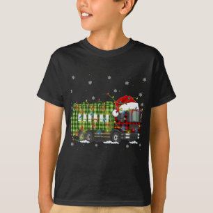 Plaid Christmas Garbage Truck Pyjamas T-Shirt