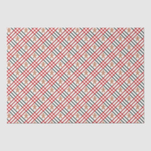 Plaid Christmas Gingerbread Red Green Tissue Paper
