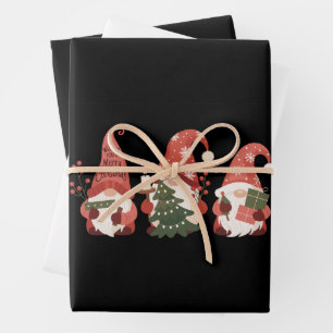 Plaid Christmas Gnomes Santa Funny Merry Christmas Wrapping Paper Sheet