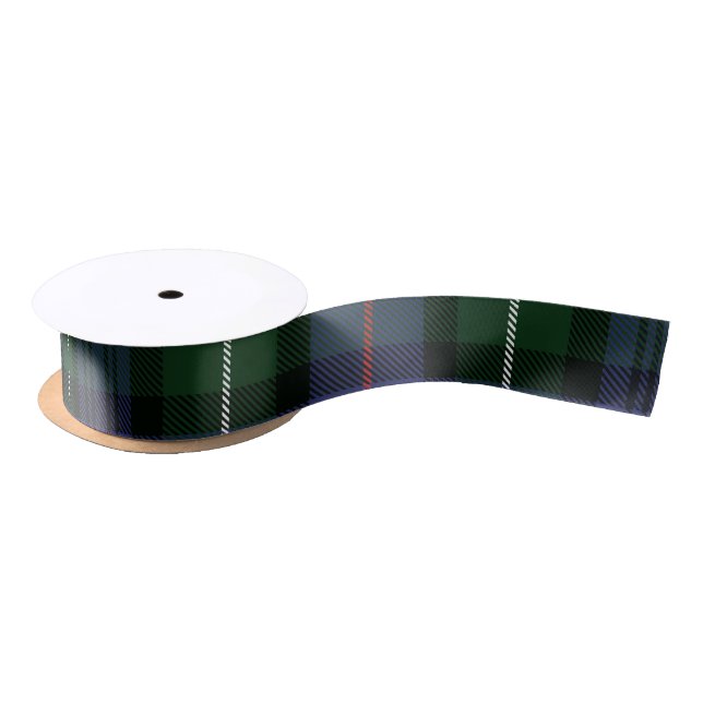 Plaid Christmas Green Rustic Tartan Satin Ribbon (Spool)