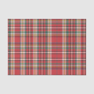 Plaid Christmas Holidays Red Check Rustic Tissue Paper
