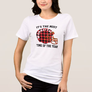 Plaid Christmas hot bod girlfriend Football Jersey Tri-Blend Shirt