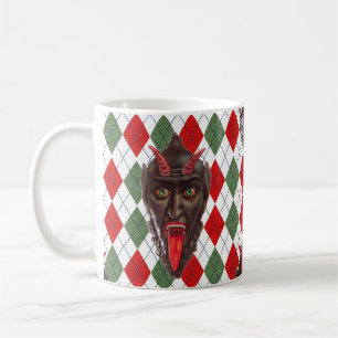 plaid christmas krampus coffee mug