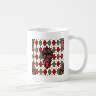 plaid christmas krampus coffee mug