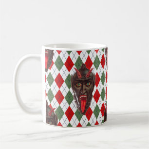 plaid christmas krampus coffee mug