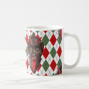 plaid christmas krampus coffee mug