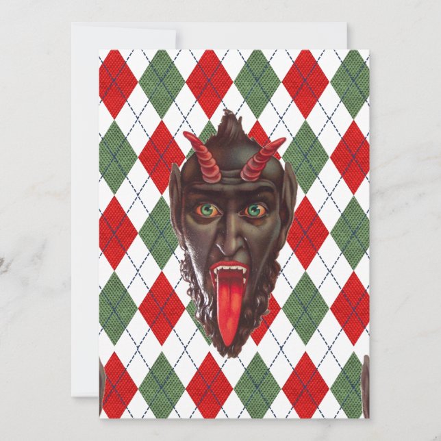 plaid christmas krampus holiday card (Front)