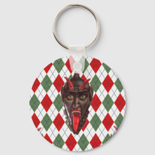 plaid christmas krampus key ring