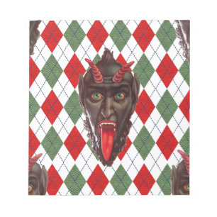 plaid christmas krampus notepad