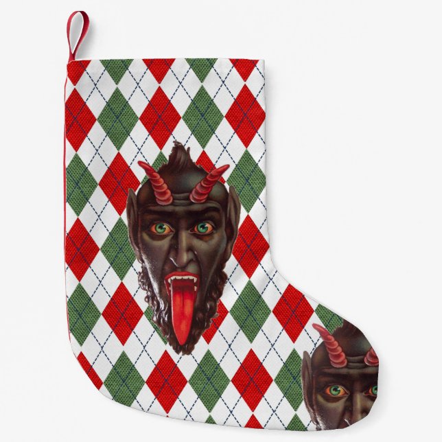 plaid christmas krampus xmas stocking (Front)