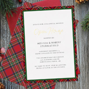 Plaid Christmas Open House Stewart Tartan Gold