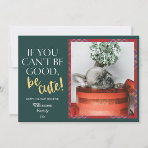 Plaid Christmas Pet Photo Holiday Card