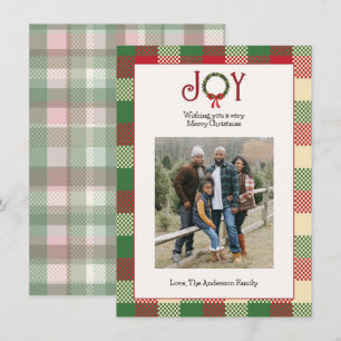 Plaid Christmas Photo Holiday Card